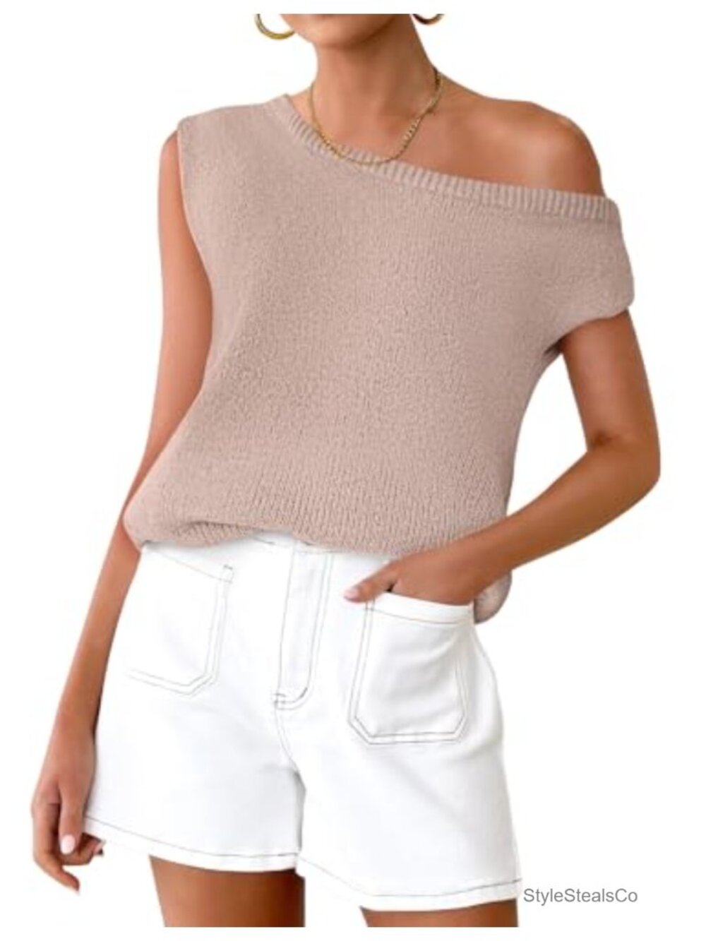 ZESICA Womens Off the Shoulder Short Sleeve Knit Top